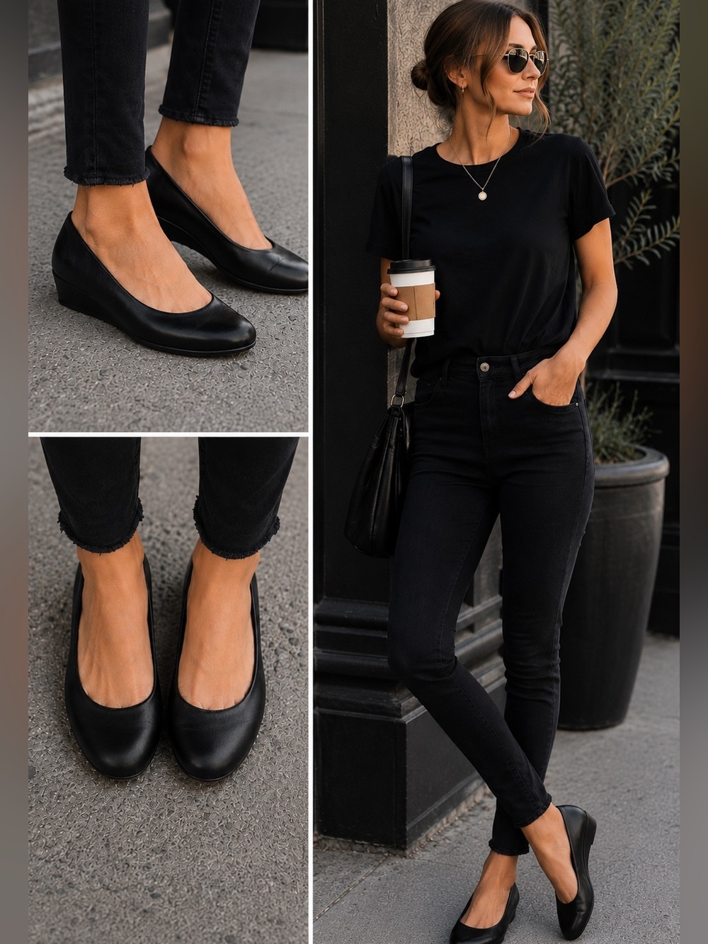 Pierre Dumas Comfort Black Women's Wedge Flats